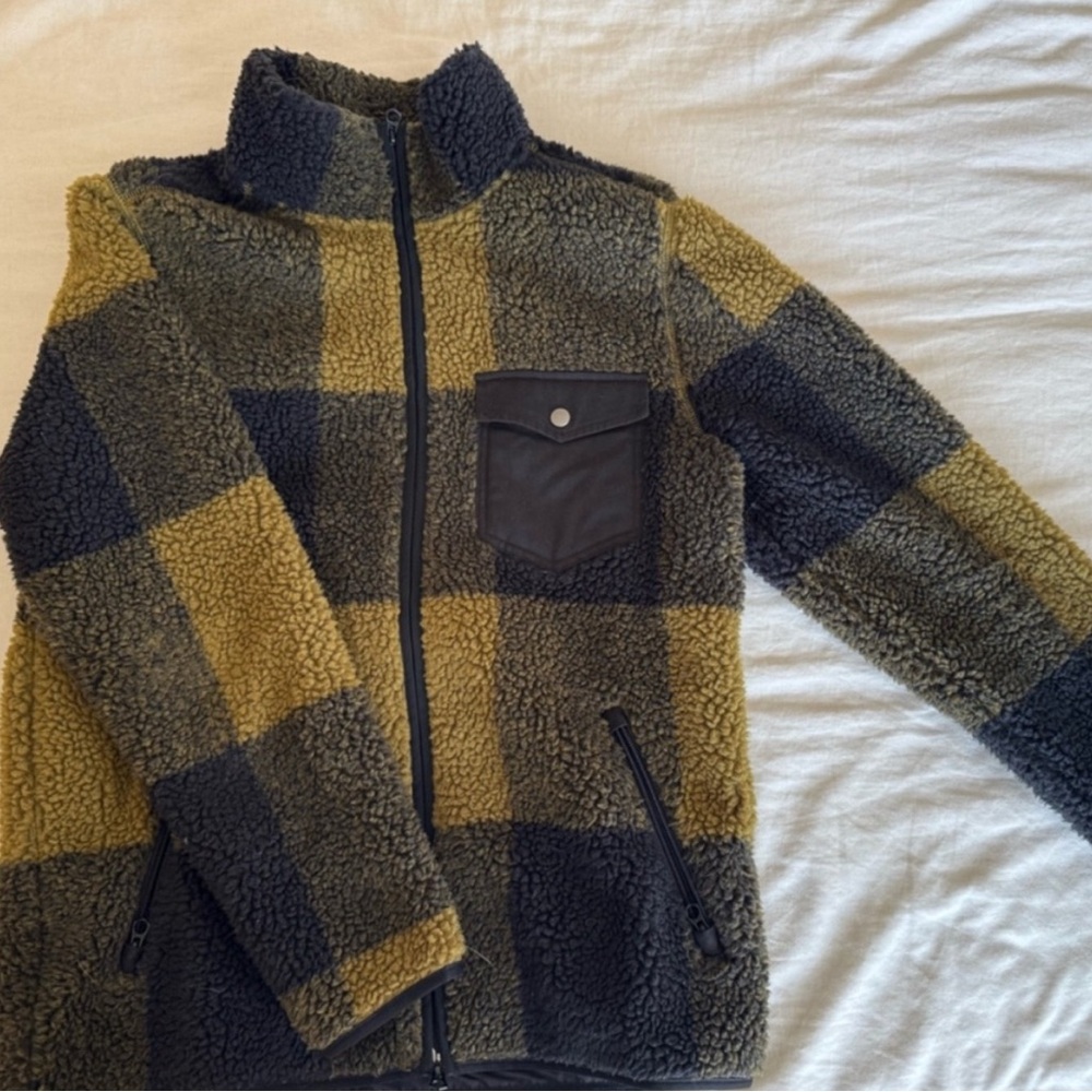 Todd Snyder Black and Gold Sherpa Jacket